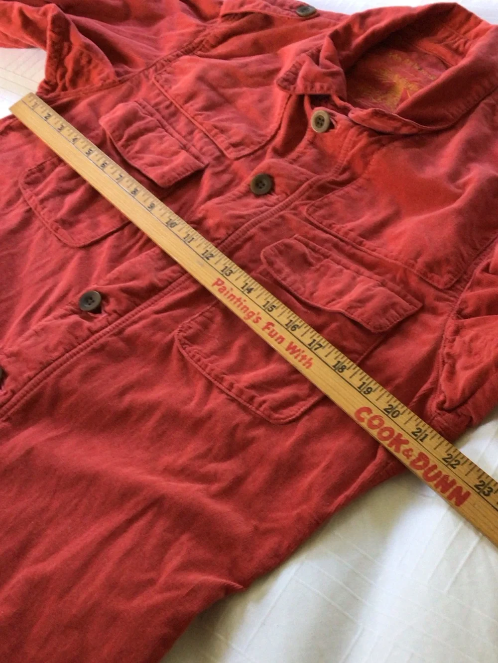 Barbour Collab with TOKITO Red Corduroy Button-Up Shirt L